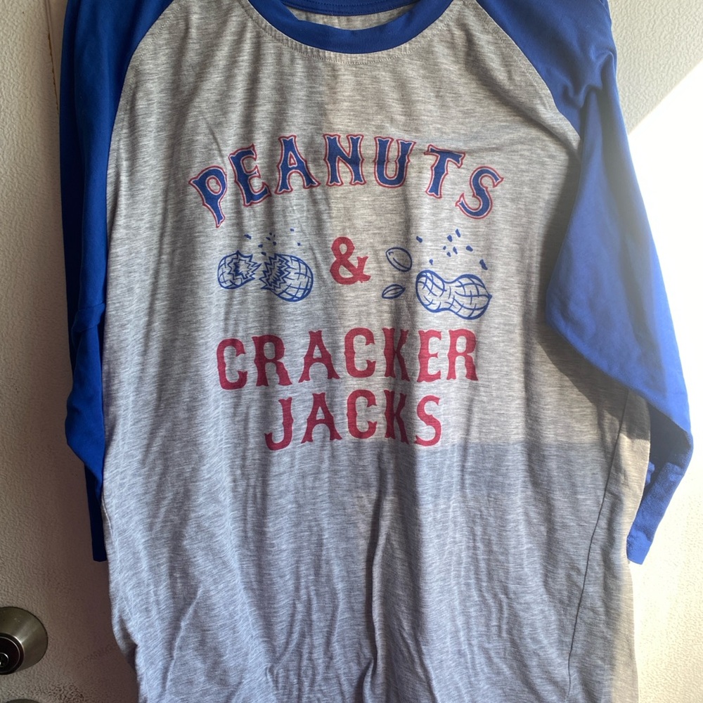 Blue and Gray baseball Raglan Shirt